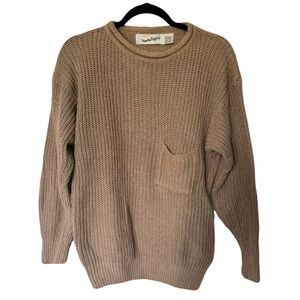 Diane Von Furstenberg Taupe Chunky Crewneck Sweater